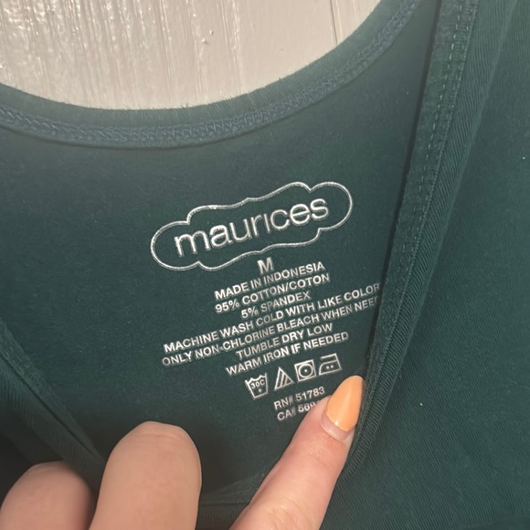 Maurices Green Fitted Sleeveless Tank Top - Picture 2 of 3